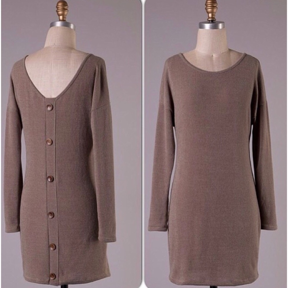 Nude Long Sleeved Dress